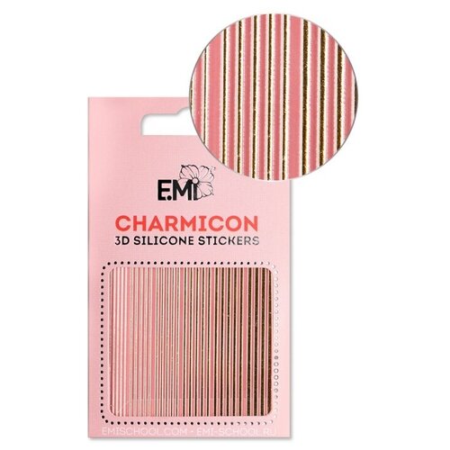 E.Mi, 3D-стикеры №117 Линии золото Charmicon 3D Silicone Stickers