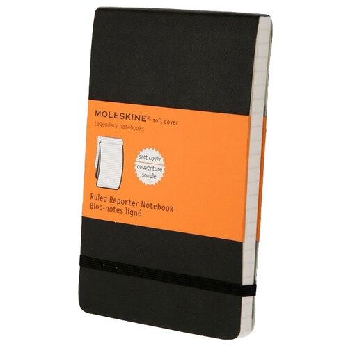 Блокнот Moleskine REPORTER SOFT QP811 Pocket, 90x140 мм, 192 страницы, линейка, мягкая обложка, черный