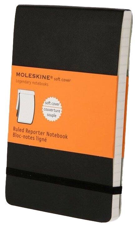 Блокнот Moleskine REPORTER SOFT QP811 Pocket 90x140мм 192стр. линейка мягкая обложка черный