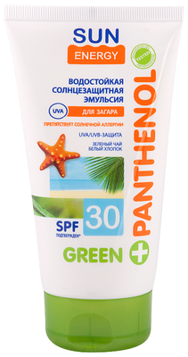 Sun Energy Sun Energy Green Panthenol водостойкая солнцезащитная эмульсия для загара