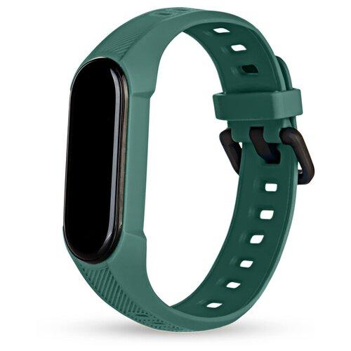 фото Сменный силиконовый браслет tpu для xiaomi mi band 5/6 (темно-зеленый) noname