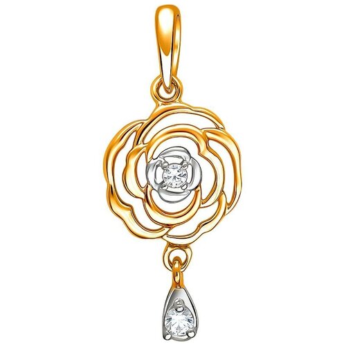 фото Эстет подвеска с 2 фианитами из красного золота 01п1112220р