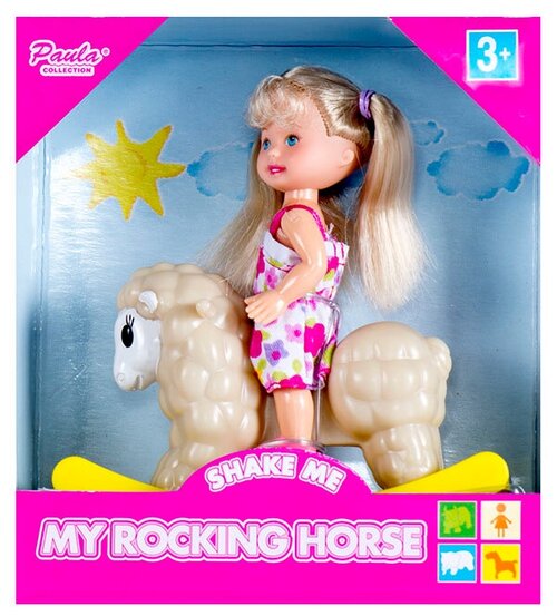 Игровой набор M&C Toy Centre Paula My Rocking Horse На овечке, 10 см, MC23010c