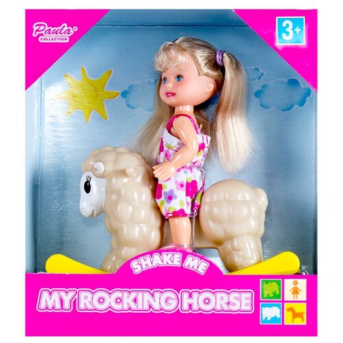 Игровой набор M&C Toy Centre Paula My Rocking Horse На овечке, 10 см, MC23010c
