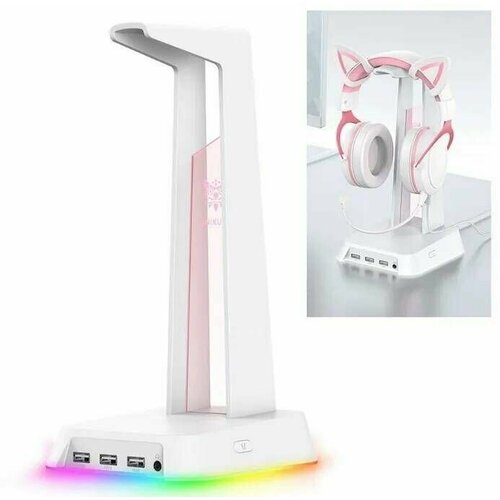 Подставка для наушников ONIKUMA ST-2 RGB подсветка / 3 USB + Аудиопорт