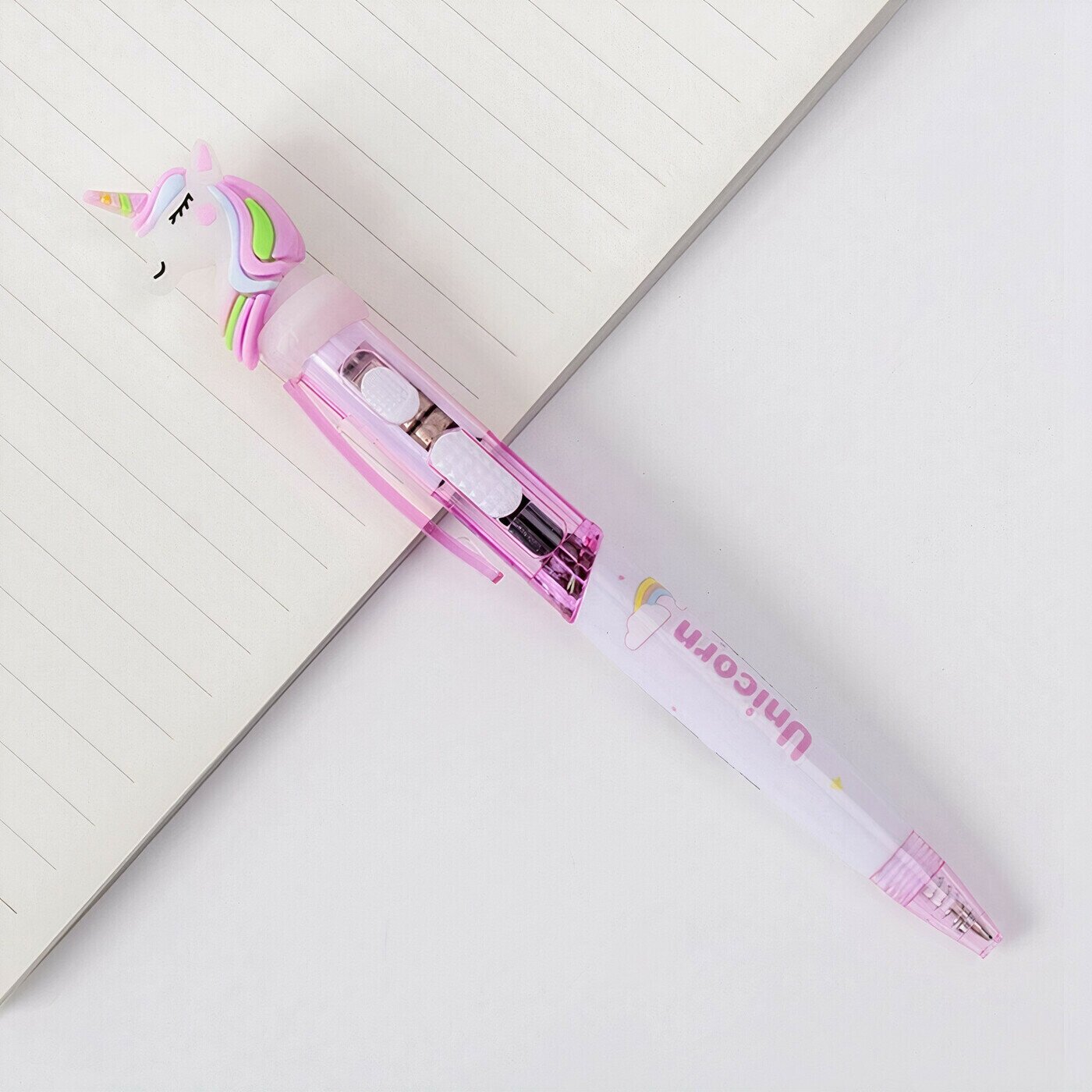 Ручка шариковая Светящаяся Unicorn Единорог (розовая)
