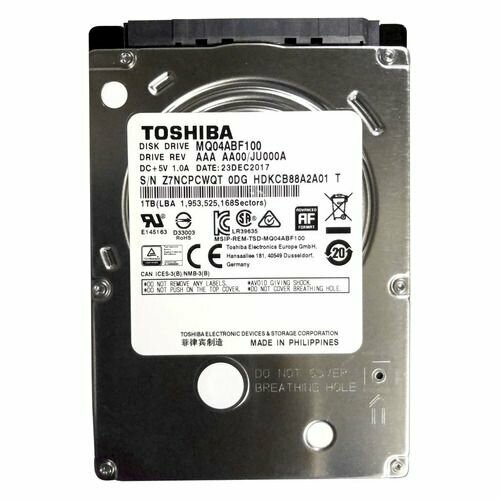 Жесткий диск Toshiba MQ04 MQ04ABF100, 1ТБ, HDD, SATA III, 2.5