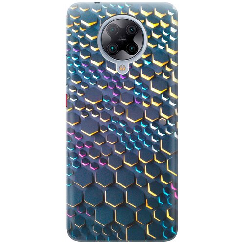 фото Re:pa накладка transparent для xiaomi poco f2 pro / redmi k30 pro с принтом "графитовые соты"