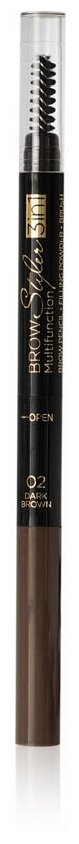 Стайлер для бровей Eveline Cosmetics Brow Styler Multifunction 3в1 т.02 Темно-коричневый 1,2 г