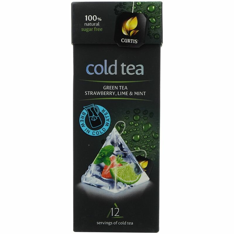 Чай зеленый Curtis Cold Tea клубника, лайм и мята 1,7г х 12 пак/пирамидки - фотография № 5