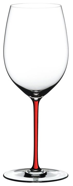 Бокал Riedel Fatto A Mano Cabernet/Merlot для вина 4900/0, 625 мл, 1 шт., прозрачный/красный