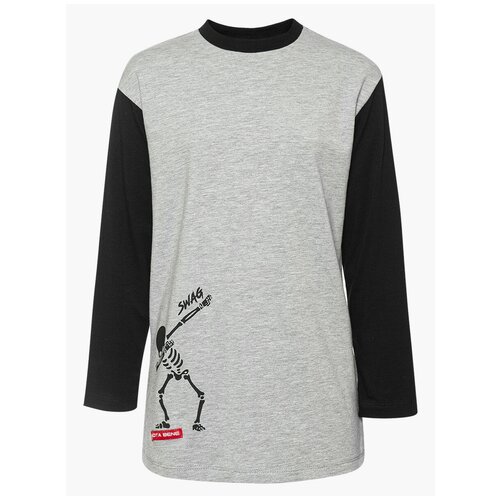 фото Лонгслив nota bene, размер 128, серый меланж