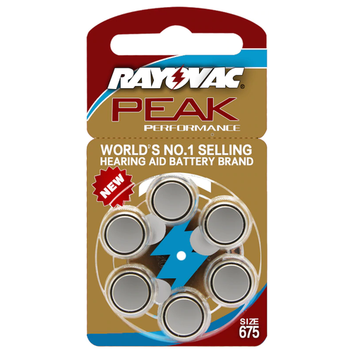Батарейка RAYOVAC Peak ZA675, в упаковке: 6 шт.