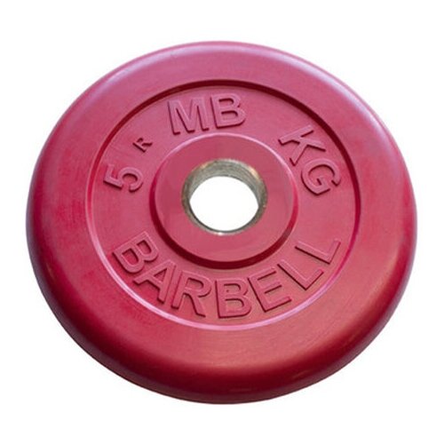 Диск обрезиненный Barbell d 31 мм цветной 5,0 кг