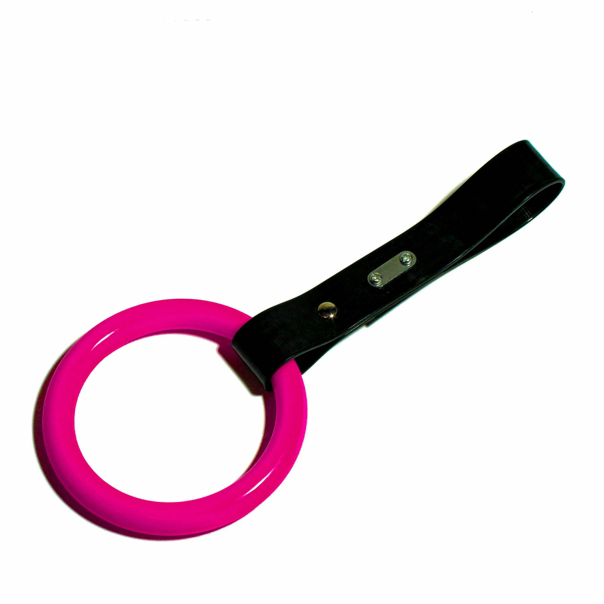Цурикава круглое кольцо на пластиковом черном ремешке (розовая)