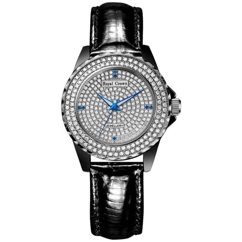 Наручные часы Royal Crown, серебряный, черный наручные часы royal crown royal crown 3591 rdm 6 серебряный