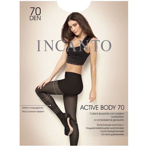 Колготки Incanto Active Body, 70 den, размер 3, черный колготки incanto размер 3 4