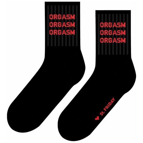 фото Носки st. friday оргазма много не бывает, размер 42-46, черный/красный