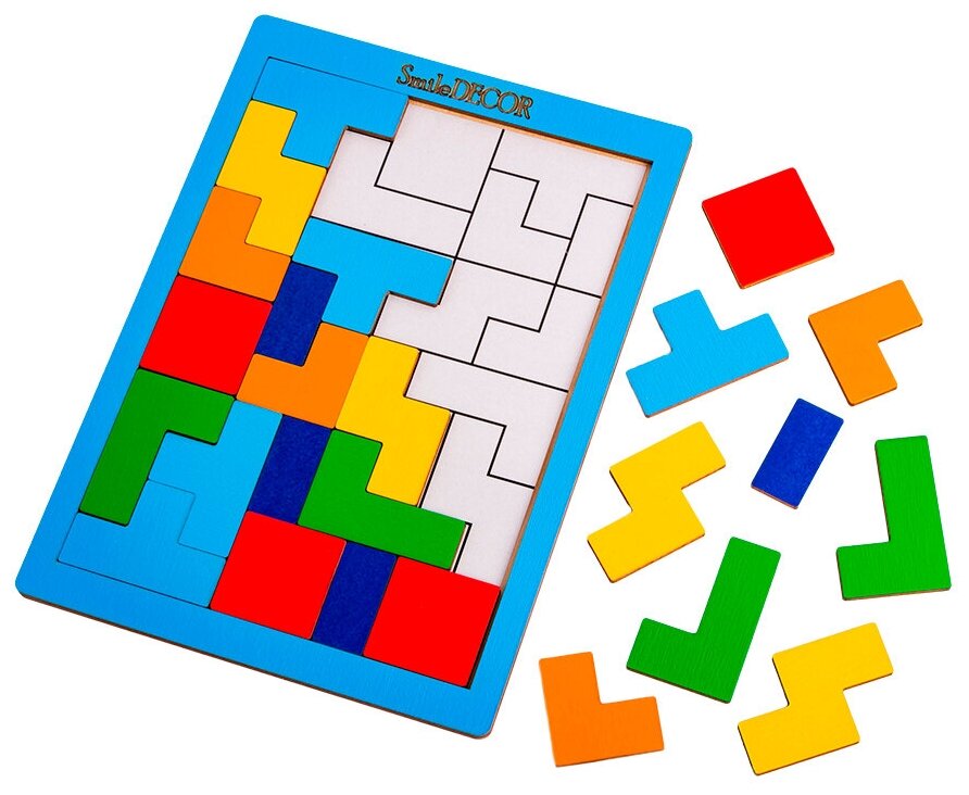 Развивающая деревянная настольная игра головоломка тетрис с подсказкой, головоломки для детей