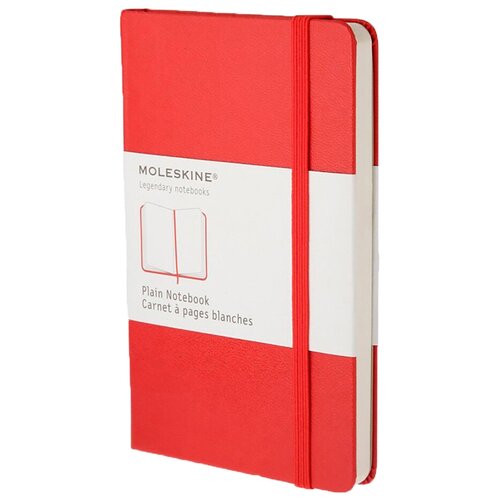 Блокнот Moleskine CLASSIC QP012R Pocket, 90x140 мм, 192 страницы, нелинованный, твердая обложка, красный