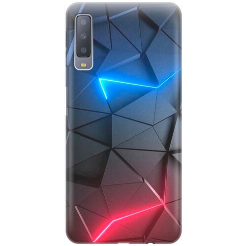 фото Ультратонкий силиконовый чехол-накладка для samsung galaxy a7 (2018) с принтом "графитовые грани" gosso