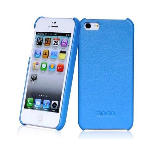 Чехол силиконовый для iPhone 5/5S/SE, чехол-накладка, HOCO, Duke, кожа, голубой