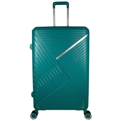 фото Чемодан – большой (размер l) 105 л, 73x48x30 см , полипропилен , цвет темно-бирюзовый thousand blade