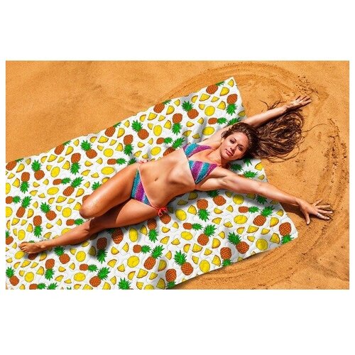 Пляжное покрывало Ананасовый коктейль размер 145 х 200