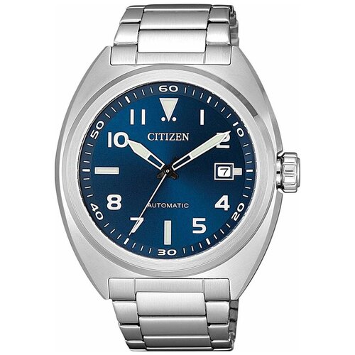 наручные часы citizen automatic серебряный синий Наручные часы CITIZEN Automatic, серебряный