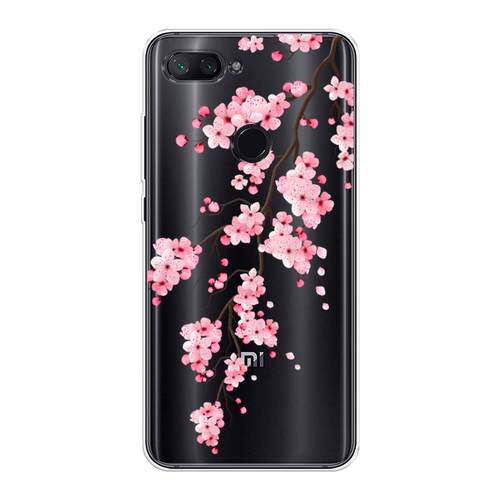 Силиконовый чехол на Xiaomi Mi 8 Lite (Youth Edition) / Сяоми Ми 8 Лайт (Юс Эдишн) Розовая сакура, прозрачный силиконовый чехол на xiaomi mi 8 lite youth edition сяоми ми 8 лайт юс эдишн капибара паттерн прозрачный