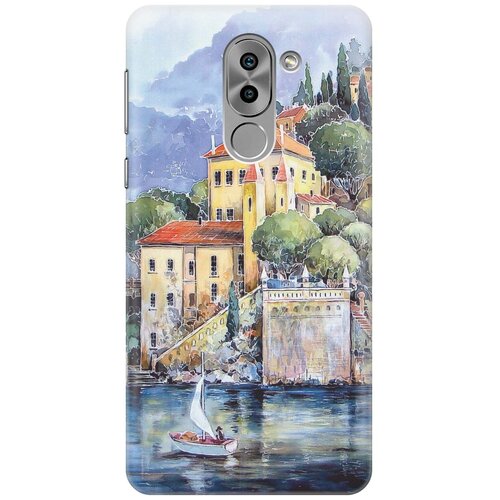 фото Cиликоновый чехол на honor 6x / хонор 6х с принтом "город у моря" gosso