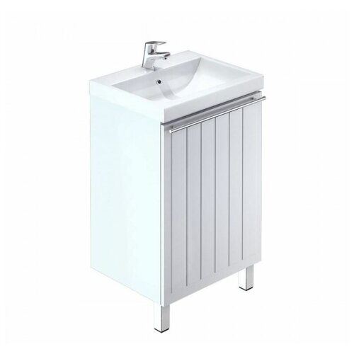 Тумба  для ванной комнаты с раковиной Milardo Amur 50, ШхГхВ: 49.5х39.5х82.5 см, цвет: белый