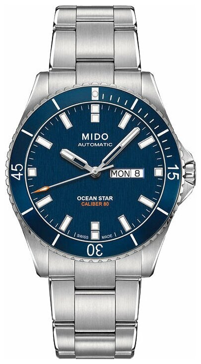 Наручные часы Mido Ocean Star, серебряный, синий