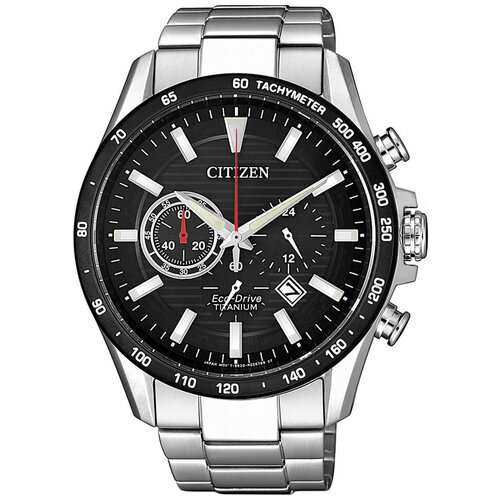 Наручные часы CITIZEN Eco-Drive, черный, серебряный