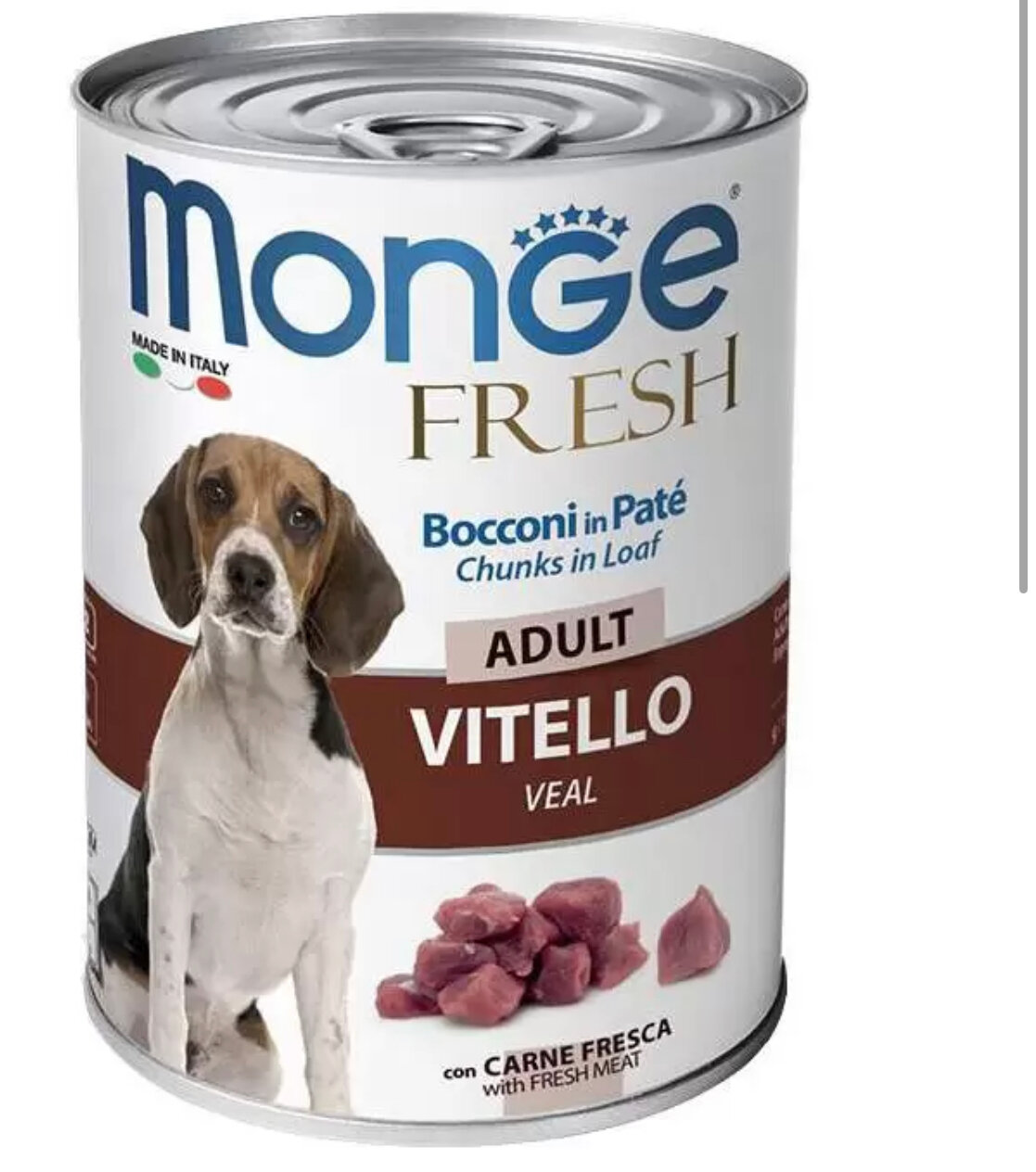 Monge Fresh Chunks in Loaf, телятина (кусочки в паштете )1 уп. х 24 шт. х 400 г