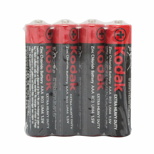 Батарейки солевые Kodak Extra Heavy Duty AAA R03 1,5В 40шт kodak батарейки kodak max lr03 4bl k3a 4 40 200 32000 lr03 4 шт