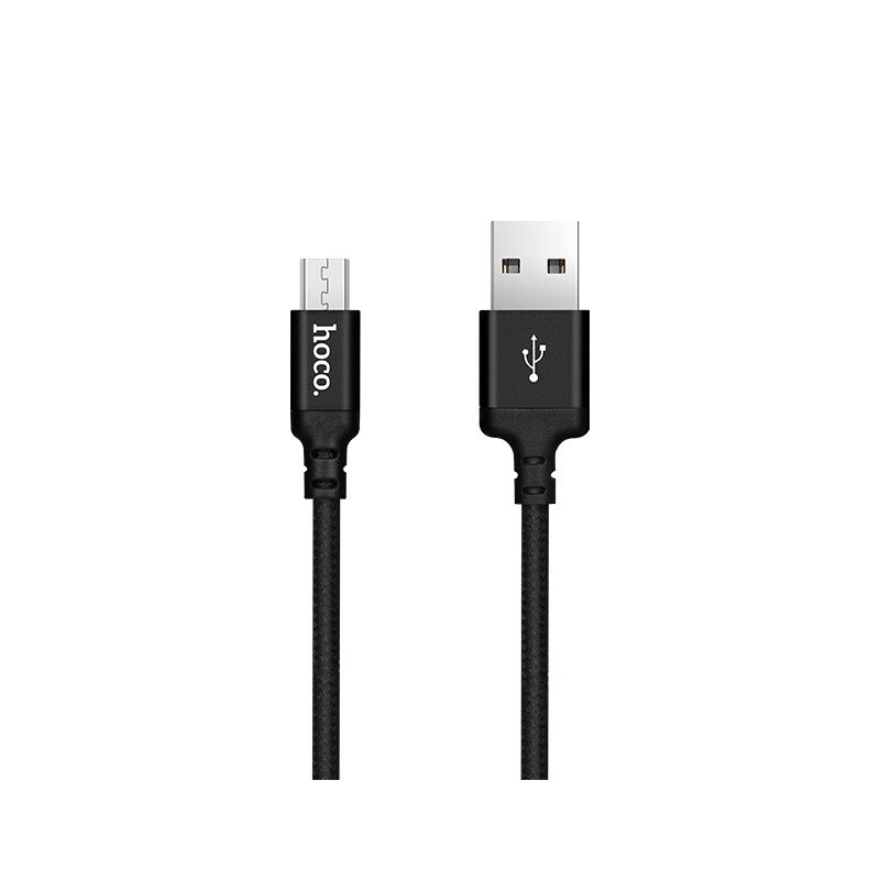 Дата-кабель USB 2.0A для Type-C Hoco X14 нейлон 2м Black
