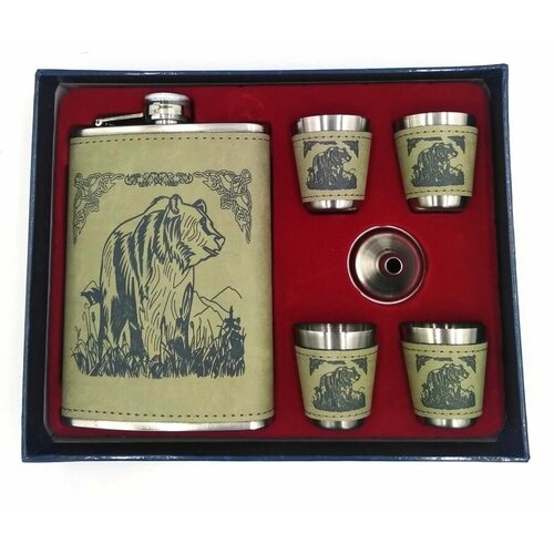 Сувенирный праздничный Набор 5в1 Медведь мужской подарочный сувенир подарок мужчине на день рождения 23 февраля папе парню мужу другу коллеге 1296₽