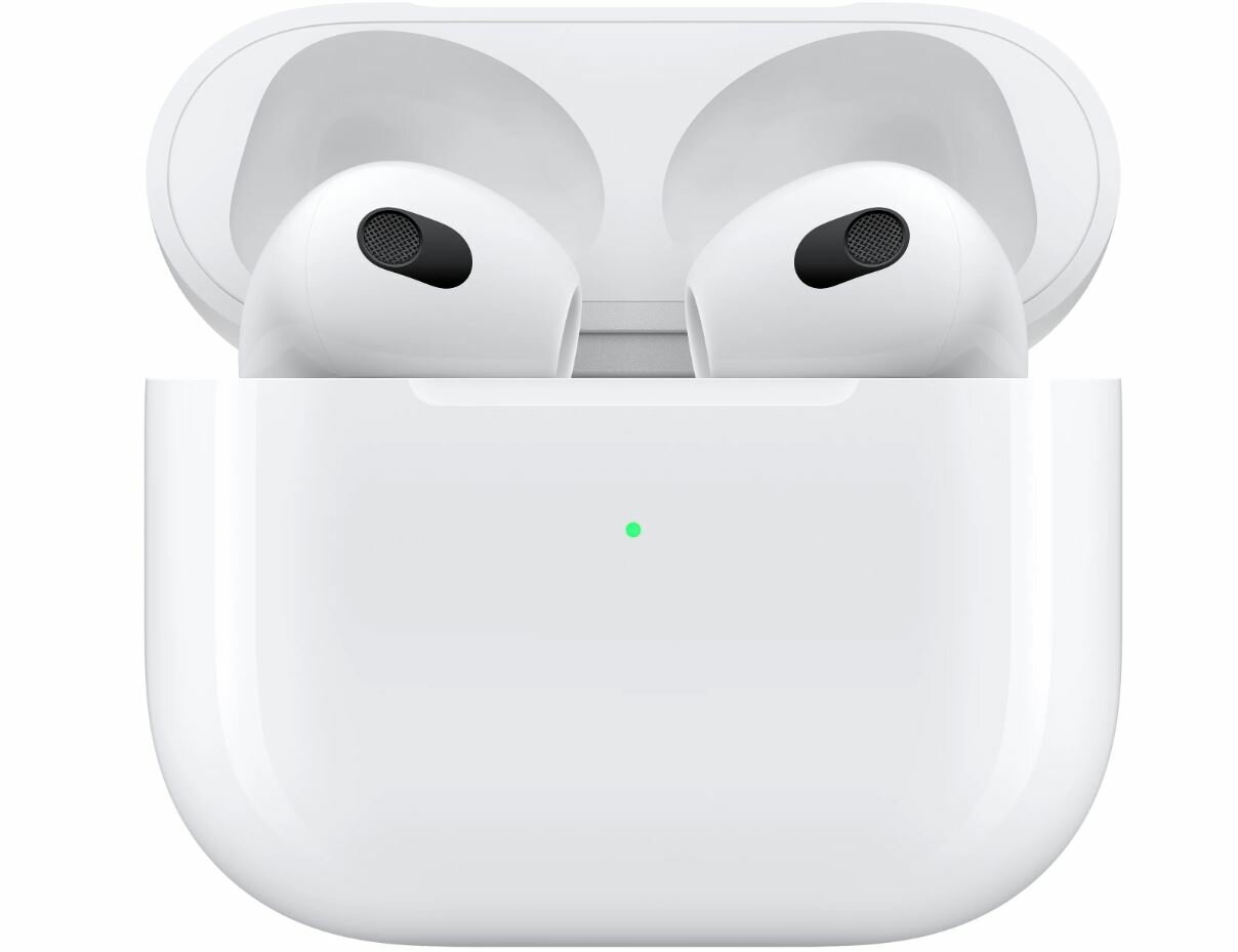 Наушники беспроводные для iPhone iPad / анимация / беспроводная зарядка кейса Qi / вызов Siri / White