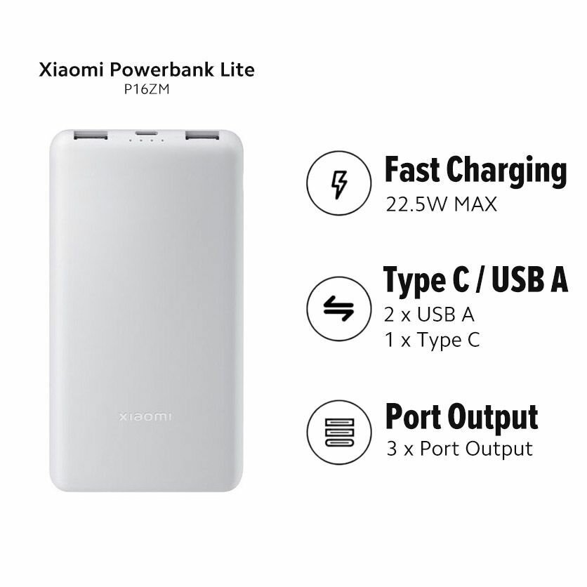 Внешний аккумулятор емкостью 10000 мАч Xiaomi Power Bank Lite 10000 мАч 22,5 Вт (P16ZM) - фото №4