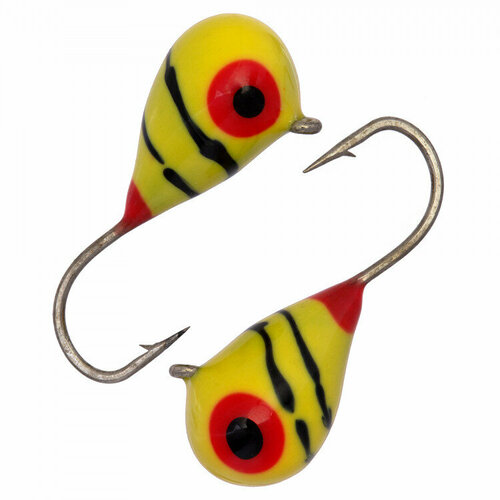 фото Мормышка вольфрамовая condor капля с ушком d 3,0 мм вес 0,5 гр обмазка малек, желтая-винт 10 шт