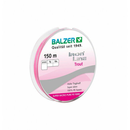 Шнур Balzer Iron Line 3Х Trout Pink 0,04 мм 150 м 2,8 кг