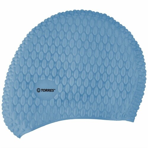 фото Шапочка для плавания torres bobbles, sw-12204bl, голубой, силикон senior