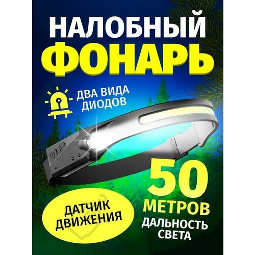 фото Налобный перезаряжаемый фонарь с датчиком движения / гибкая cob панель / боковой свет / водонепроницаемый / usb / для автосервиса огонь