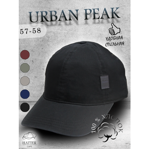 фото Бейсболка urban peak, размер 57-59, черный