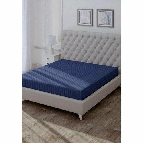 Простыня Verossa Stripe 240х260 Indigo, черничный