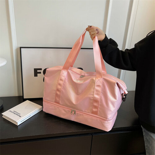 фото Сумка спортивная , 35 л, 49х29х24 см, ручная кладь, розовый bags-art