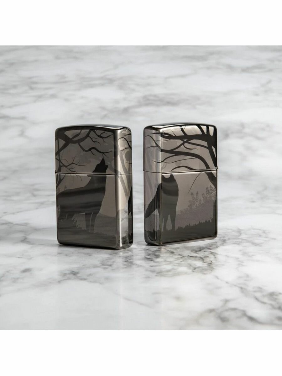 Зажигалка ZIPPO Classic с покрытием Black Ice®, латунь/сталь, чёрная, глянцевая, 36х12х56 мм — фото 16