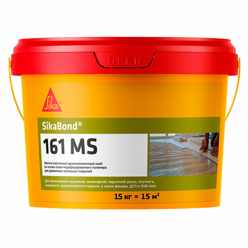 Клей для паркета полимерный Sika Bond-161 MS 15 кг клей sikabond t54fc 13кг однокомпонентный эластичный полиуретановый