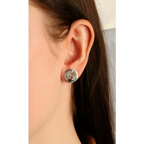 Серьги пусеты серебро, 925 проба, размер 15 мм, серебряный